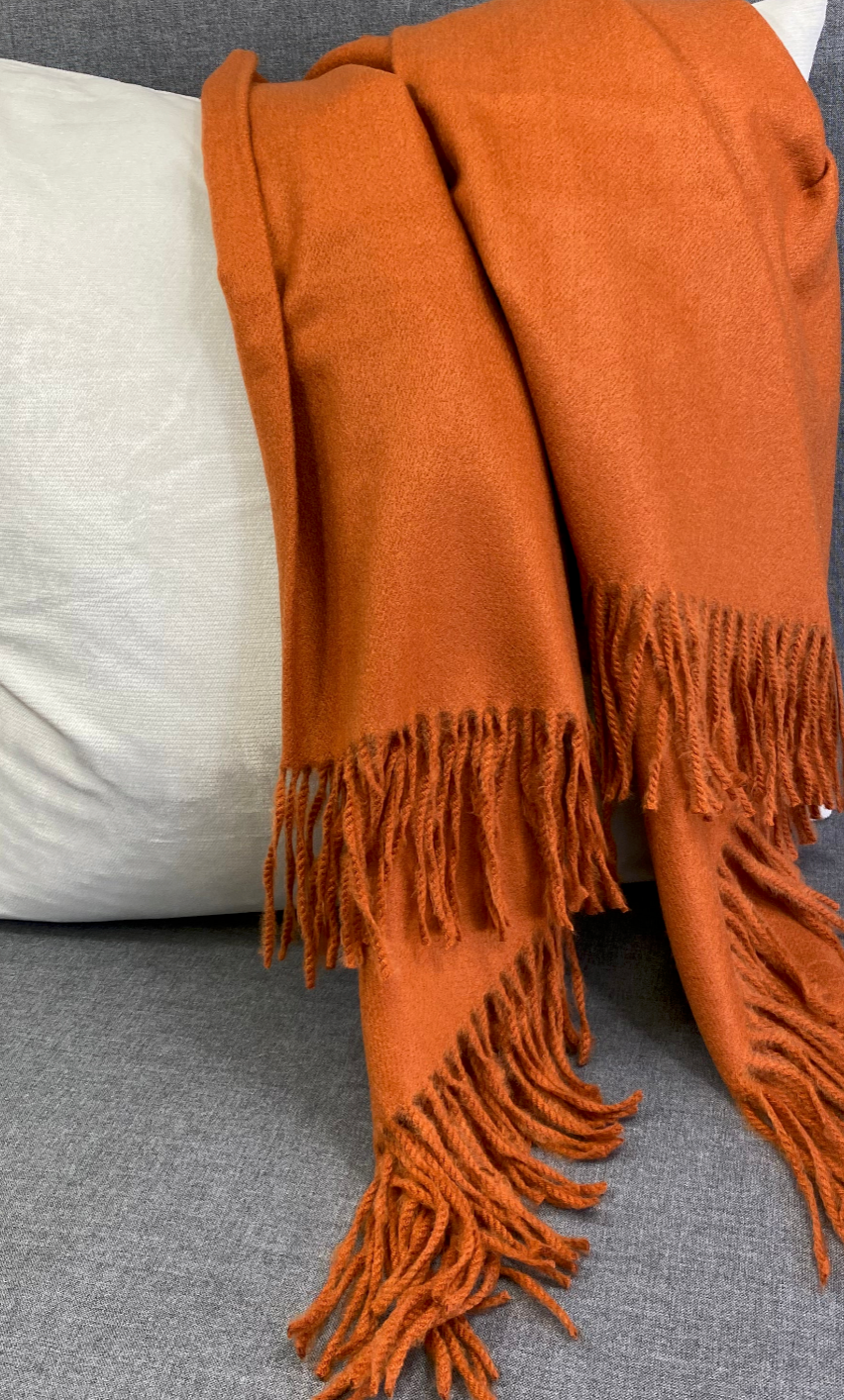 Luxury Throw – 68" × 50" – Cashmere Henna Faux