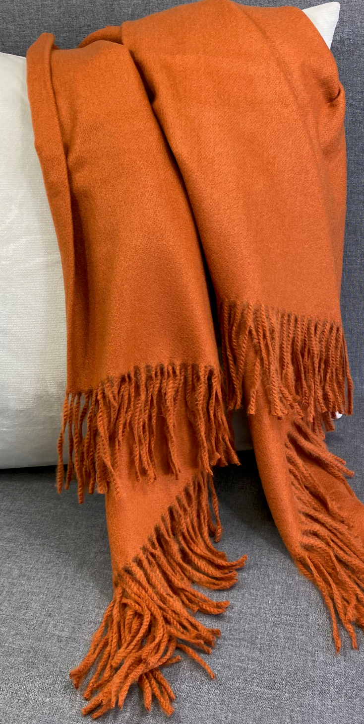 Luxury Throw – 68" × 50" – Cashmere Henna Faux