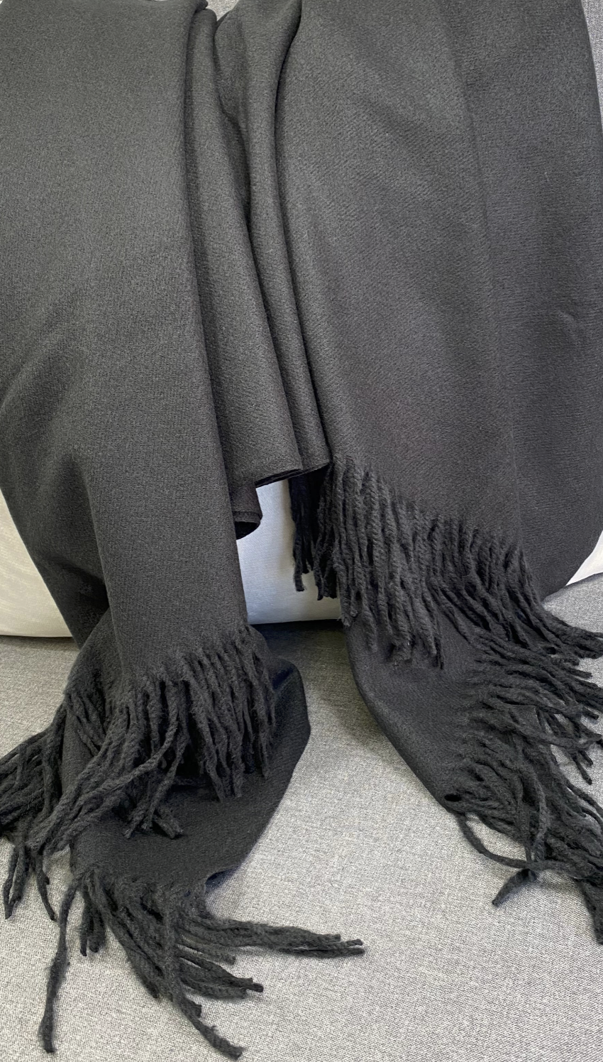 Luxury Throw – 68" × 50" – Cashmere Black Faux