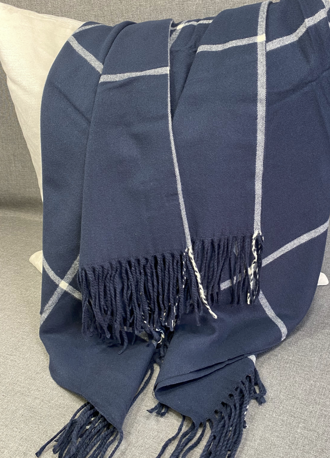 Luxury Throw – 50" × 60" – Glasgow Navy