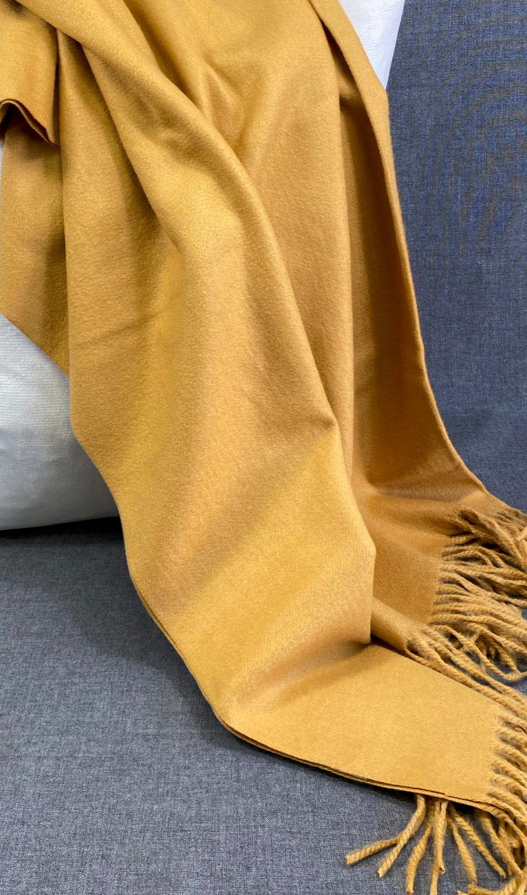 Luxury Throw – 68" × 50" – Cashmere Honey Faux