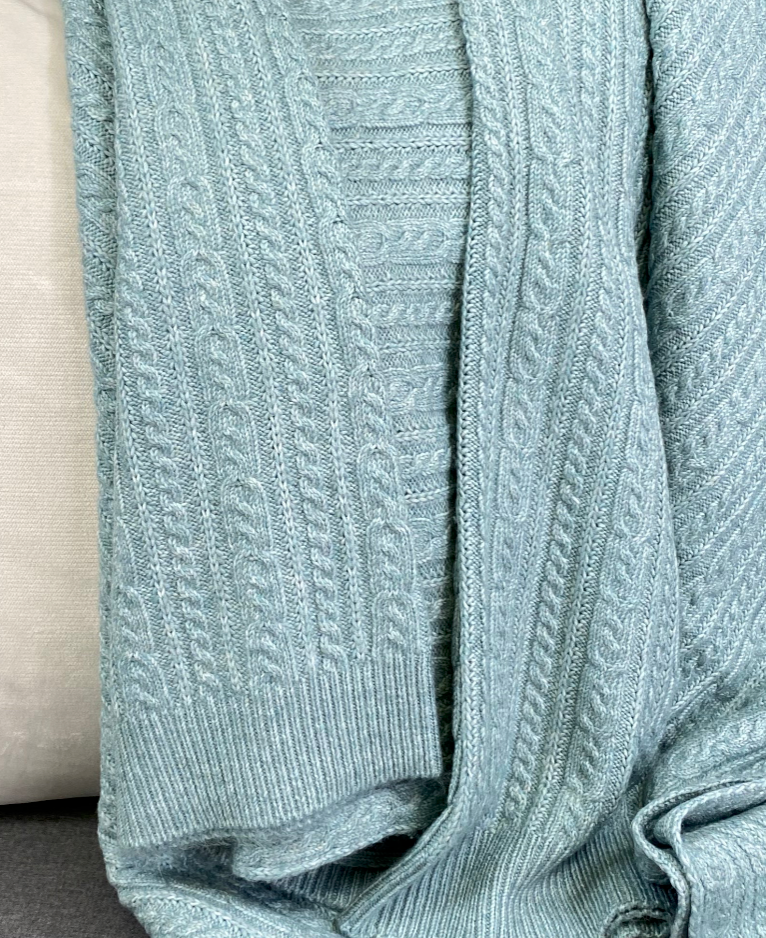 Luxury Knit Throw – 50" × 60" – Spinnaker Sea Mist