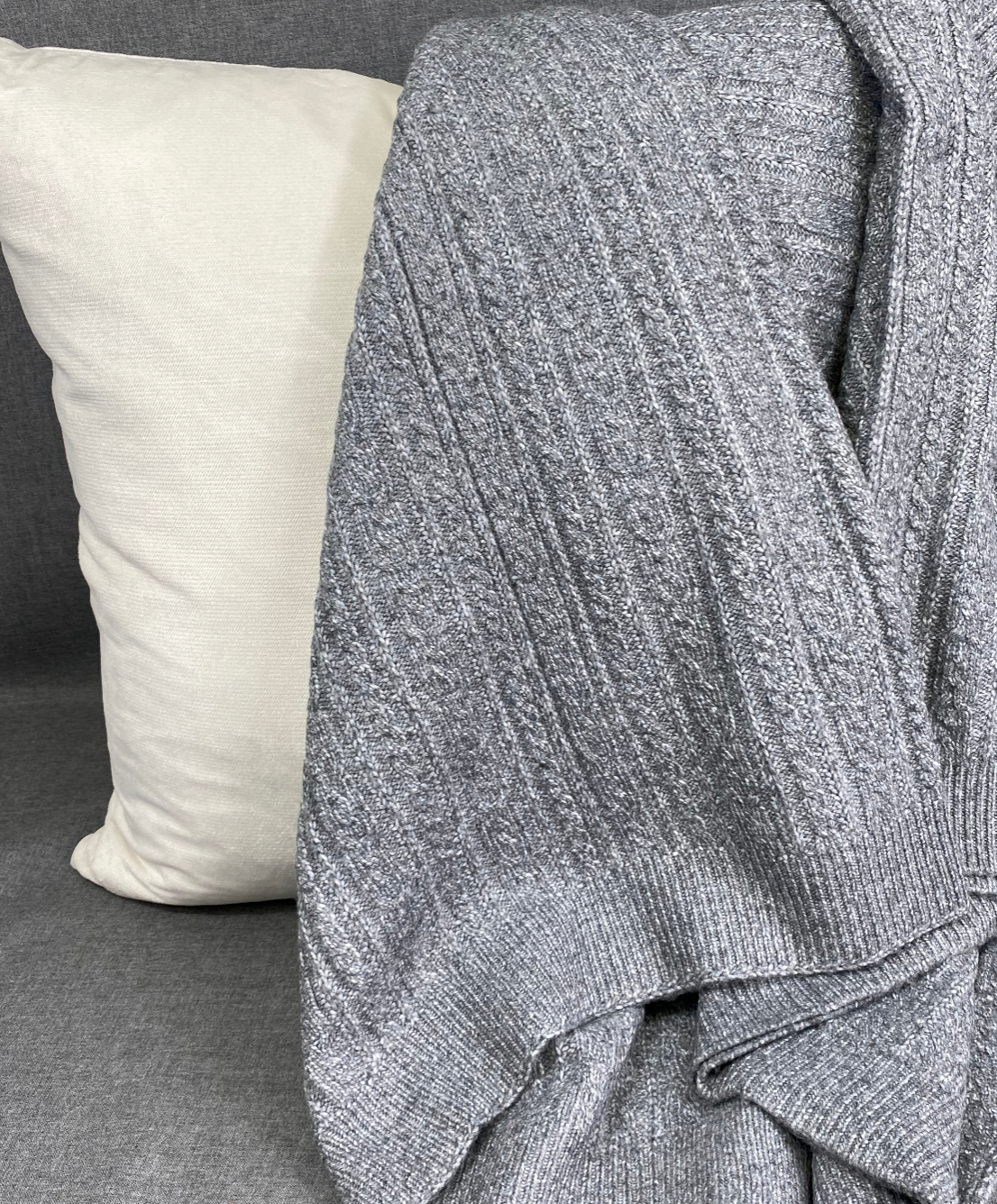 Luxury Knit Throw – 50" × 60" – Spinnaker Grey