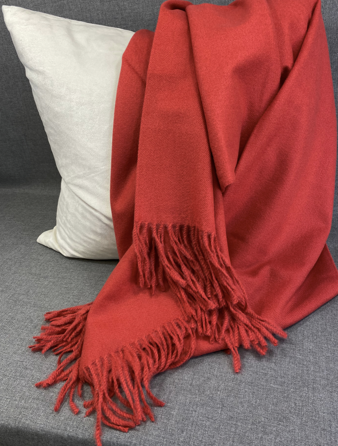 Luxury Throw – 68" × 50" – Cashmere Brick Faux