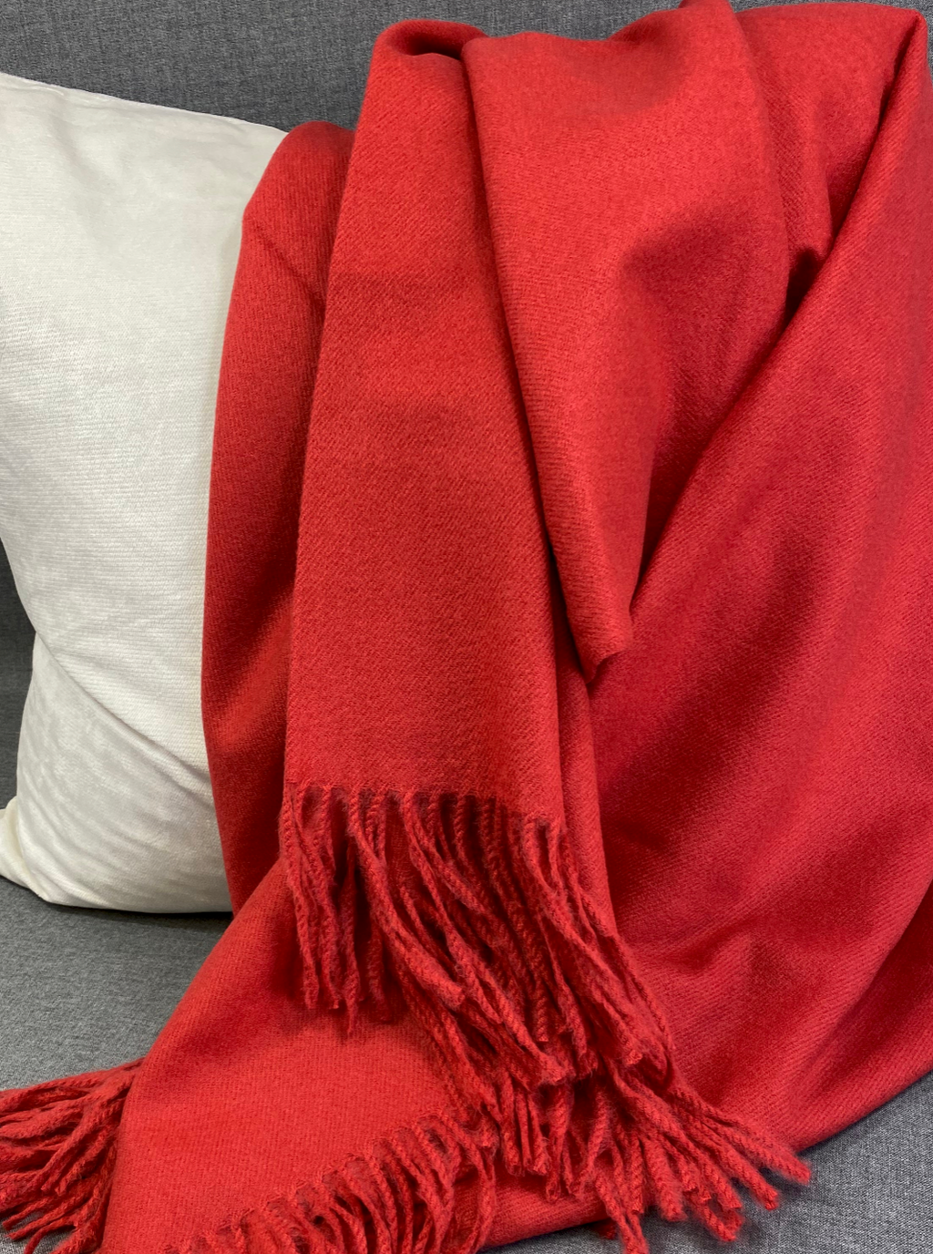 Luxury Throw – 68" × 50" – Cashmere Brick Faux
