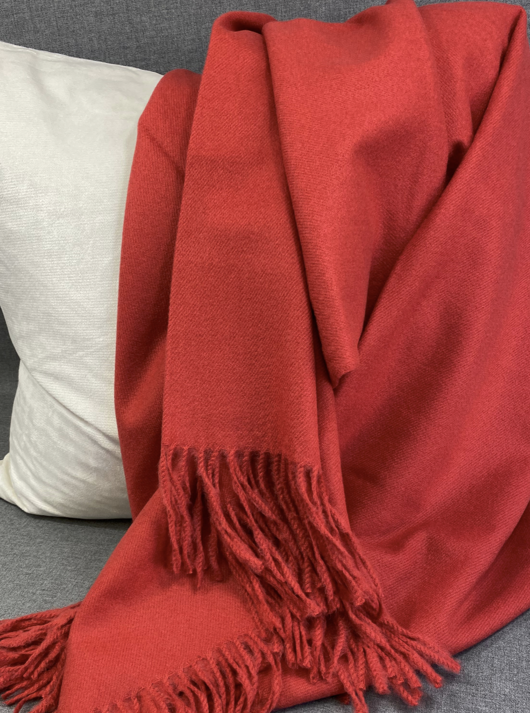 Luxury Throw – 68" × 50" – Cashmere Brick Faux
