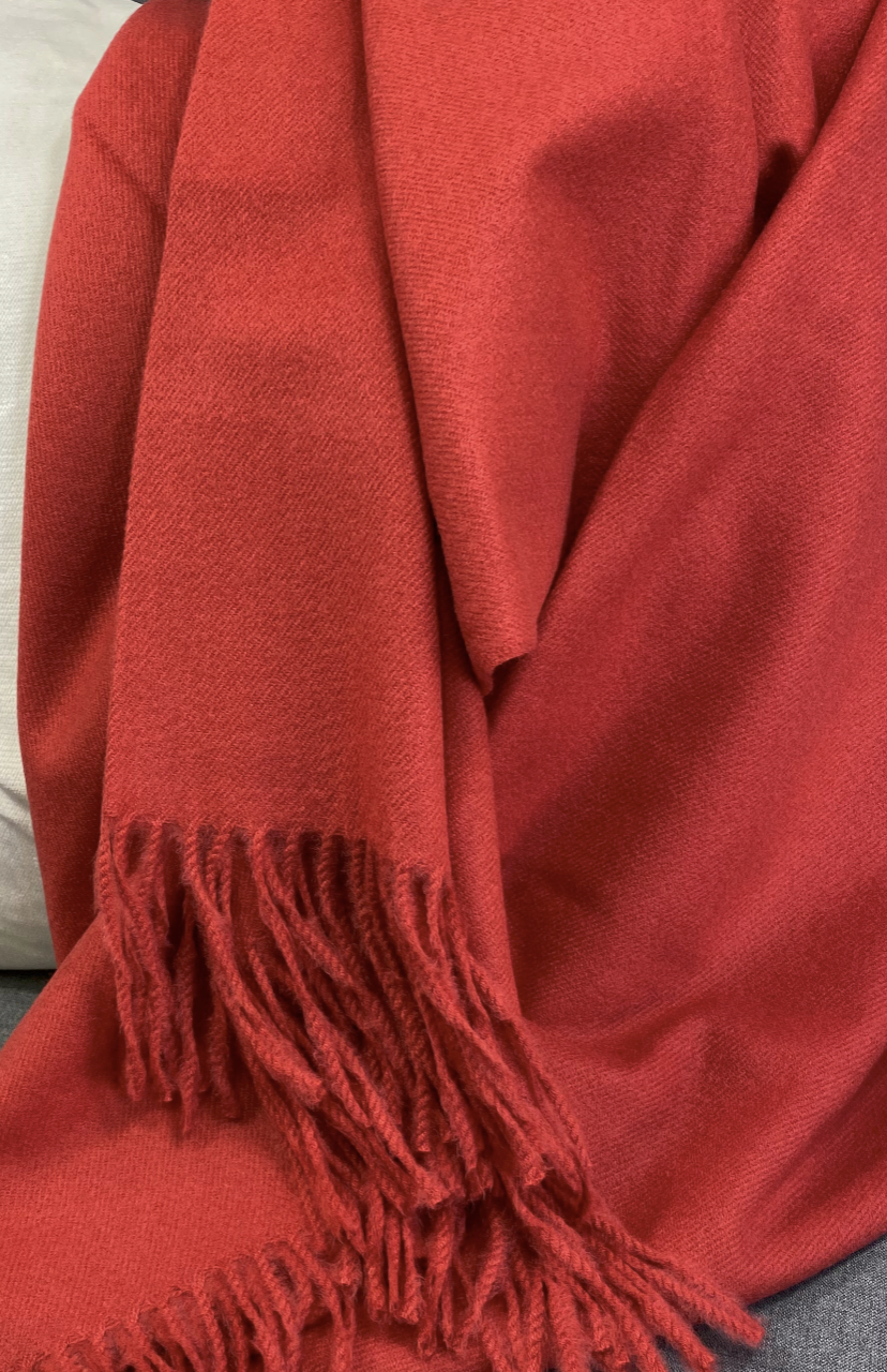 Luxury Throw – 68" × 50" – Cashmere Brick Faux