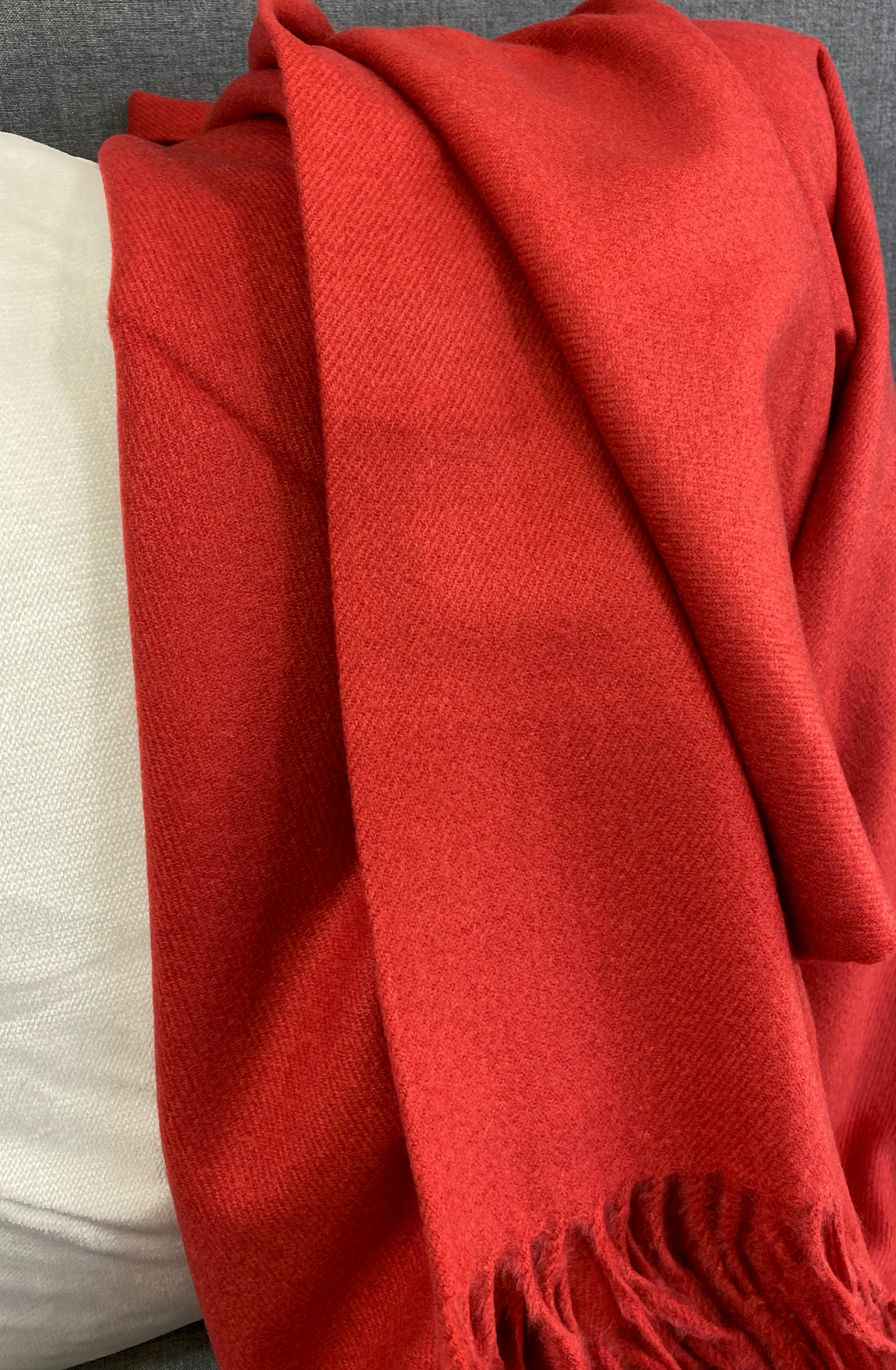 Luxury Throw – 68" × 50" – Cashmere Brick Faux