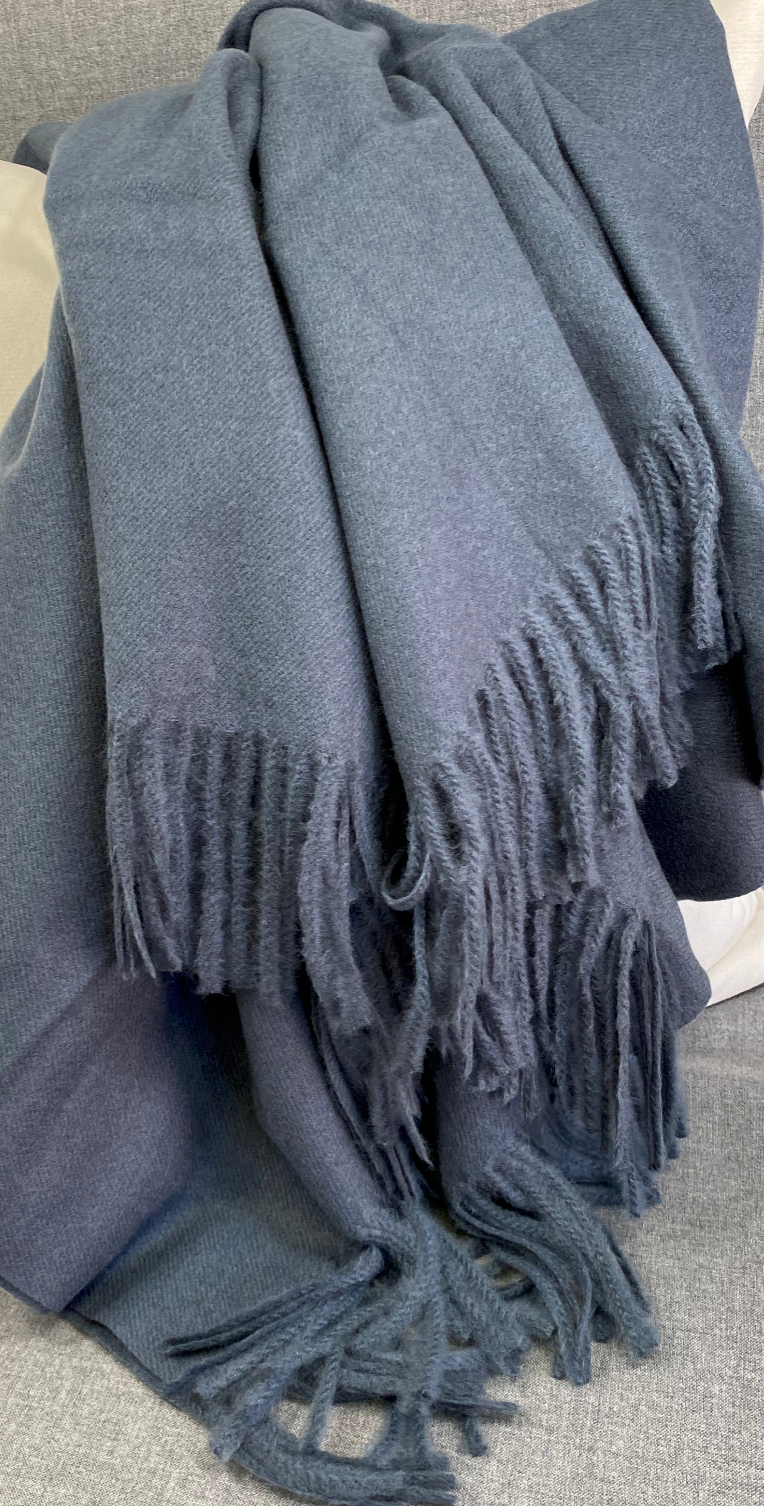 Luxury Throw – 68" × 50" – Cashmere Denim Faux