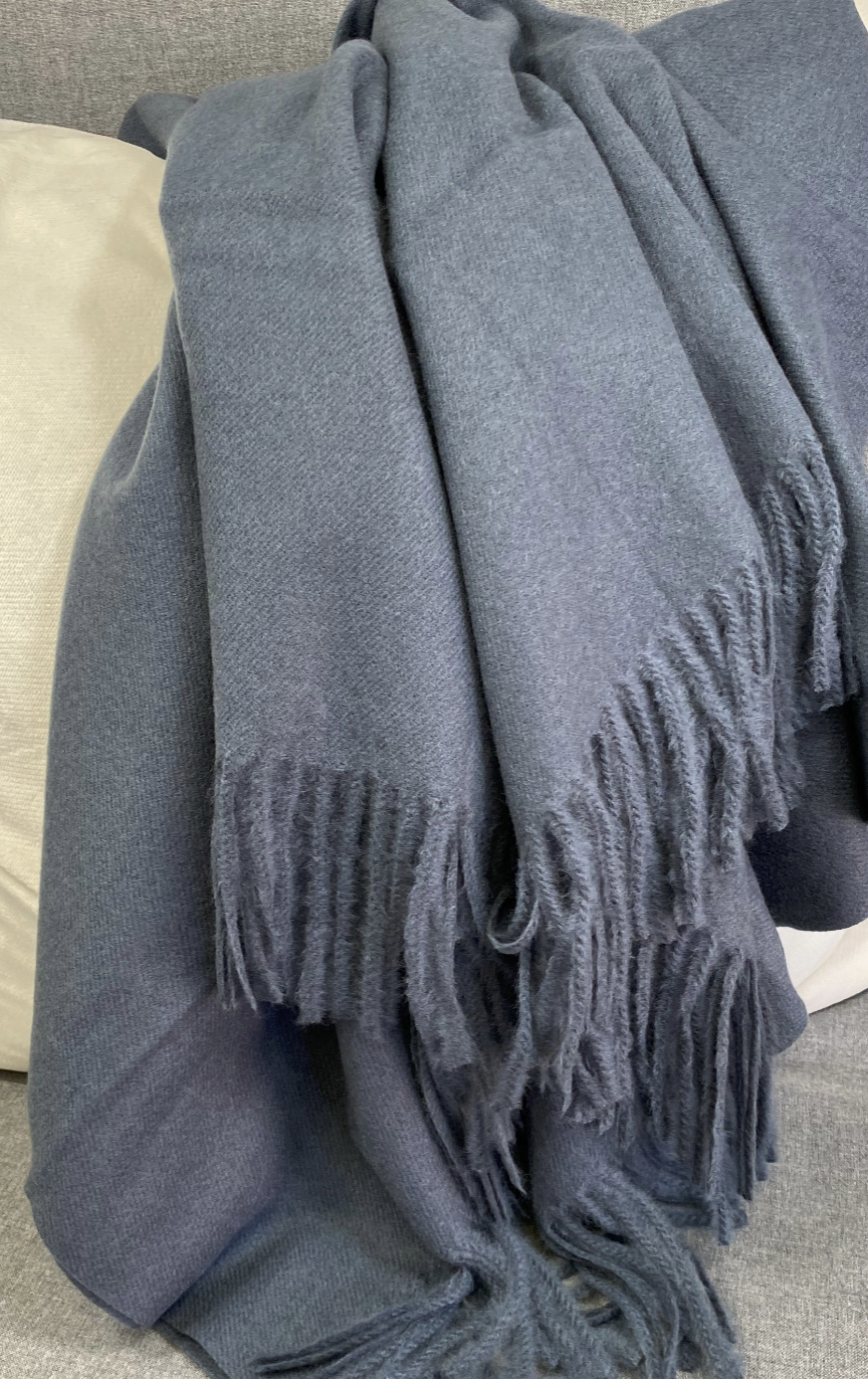 Luxury Throw – 68" × 50" – Cashmere Denim Faux