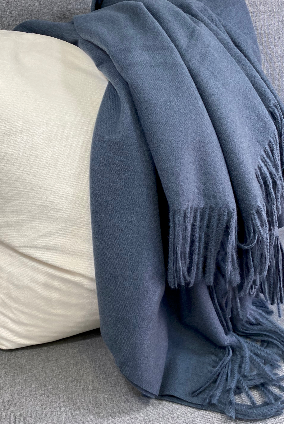 Luxury Throw – 68" × 50" – Cashmere Denim Faux