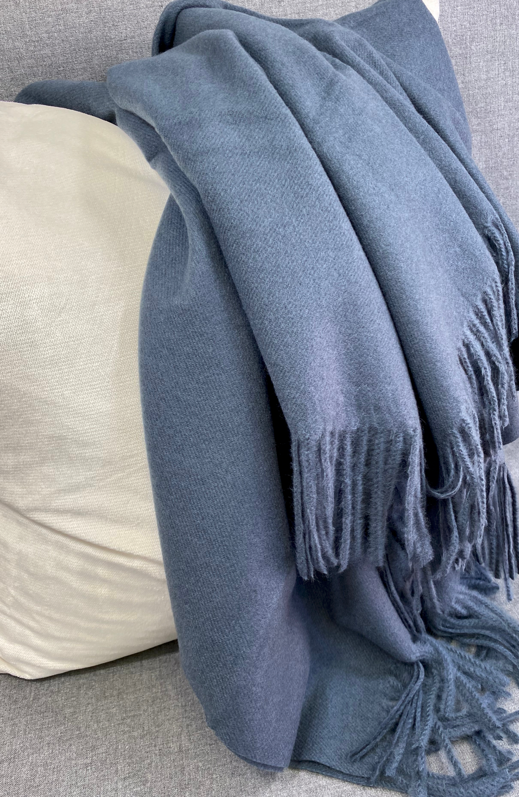 Luxury Throw – 68" × 50" – Cashmere Denim Faux