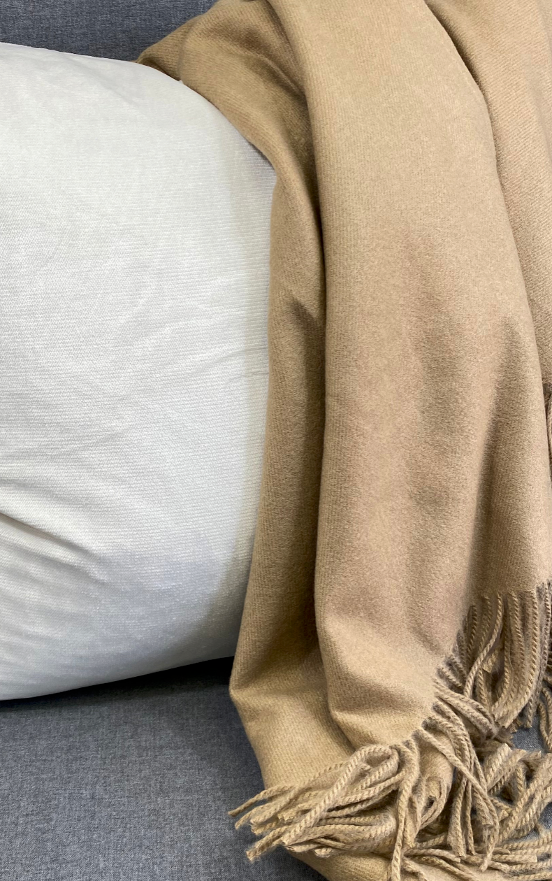 Luxury Throw – 68" × 50" – Cashmere Sandalwood Faux