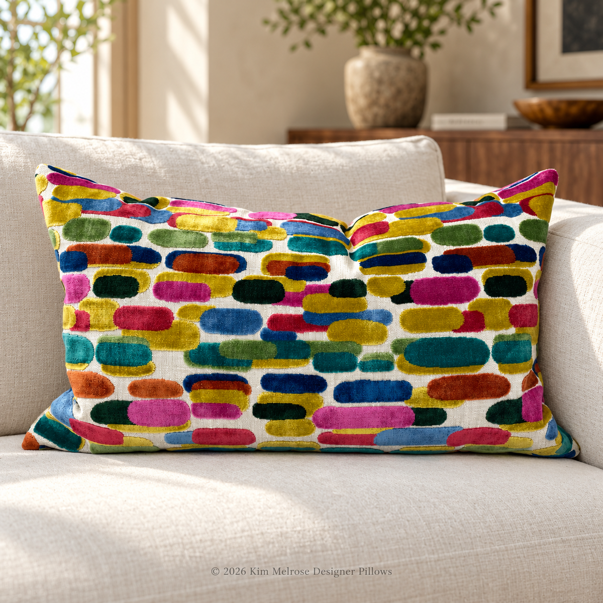 Capsules Carnival – 24" × 14" Luxury Lumbar Pillow