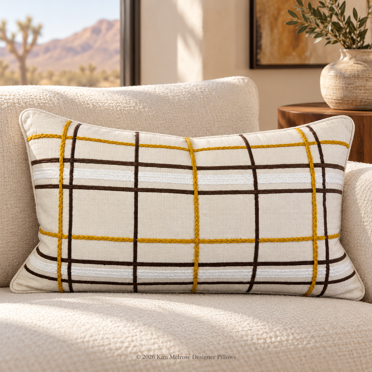 Desert Deco – 24" × 14" Luxury Lumbar Pillow