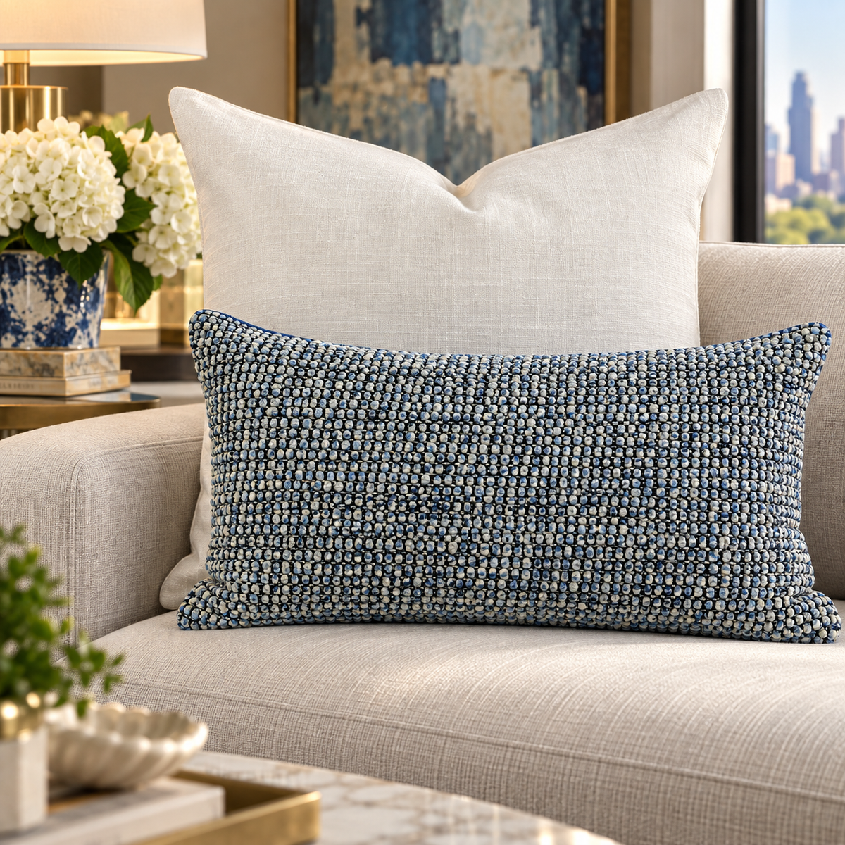 Ocean Scale – 24" × 14" Luxury Lumbar Pillow