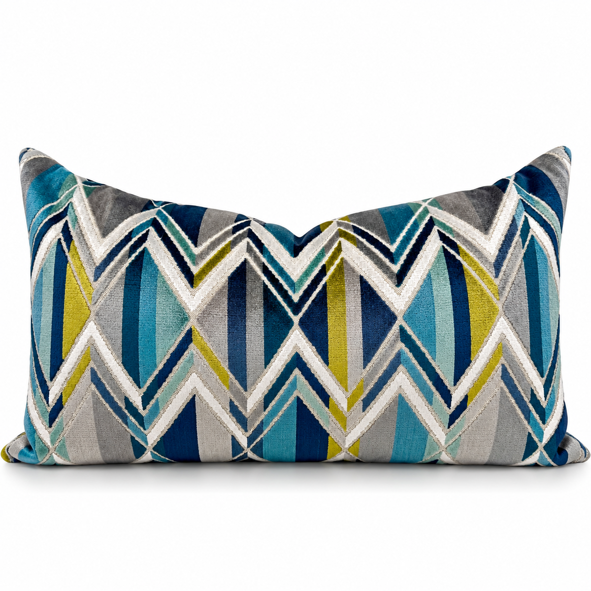 Facet Ocean – 24" × 14" Luxury Lumbar Pillow