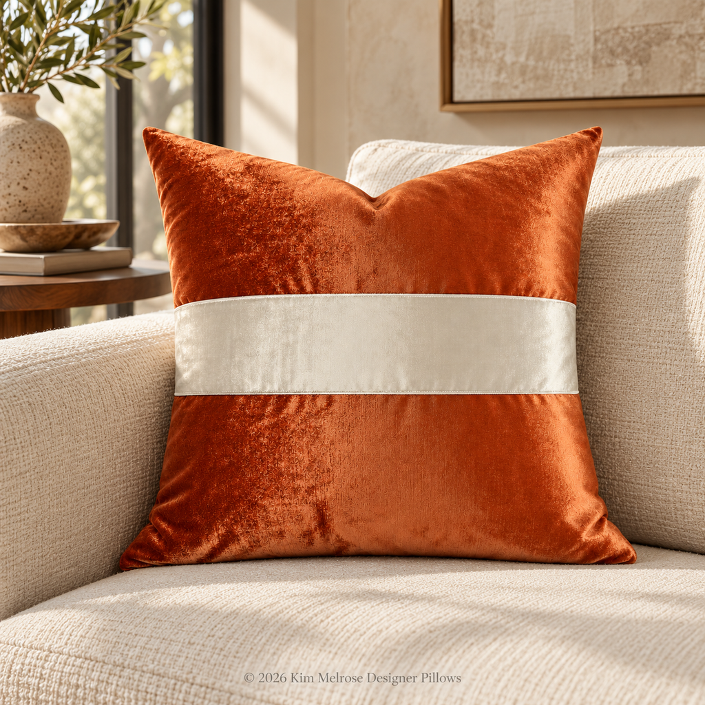 Iridescence Band Orange – 24" × 24" Luxury Square Pillow