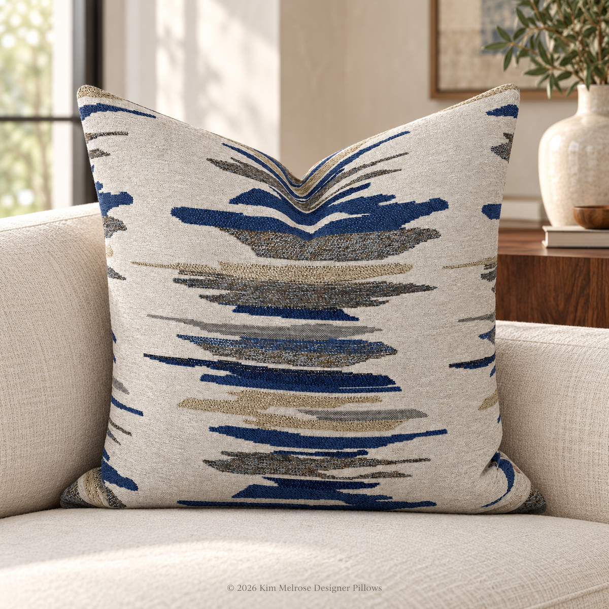 Chadford Blue – 24" × 24" Luxury Square Pillow