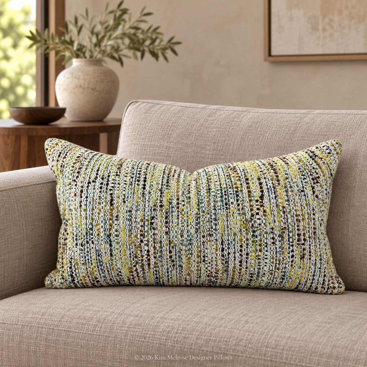 Jackie O Lime – 24" × 14" Luxury Lumbar Pillow