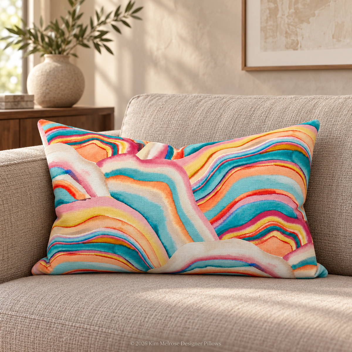 Canyon Glow – 24" × 14" Luxury Lumbar Pillow
