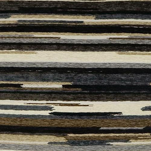 Lumbar Pillow - 24" x 14" - Vivid-Greystone; Lush textured neutral stripes of brown, white, gray, black, ivory and cream. back is a solid plush ivory fabric