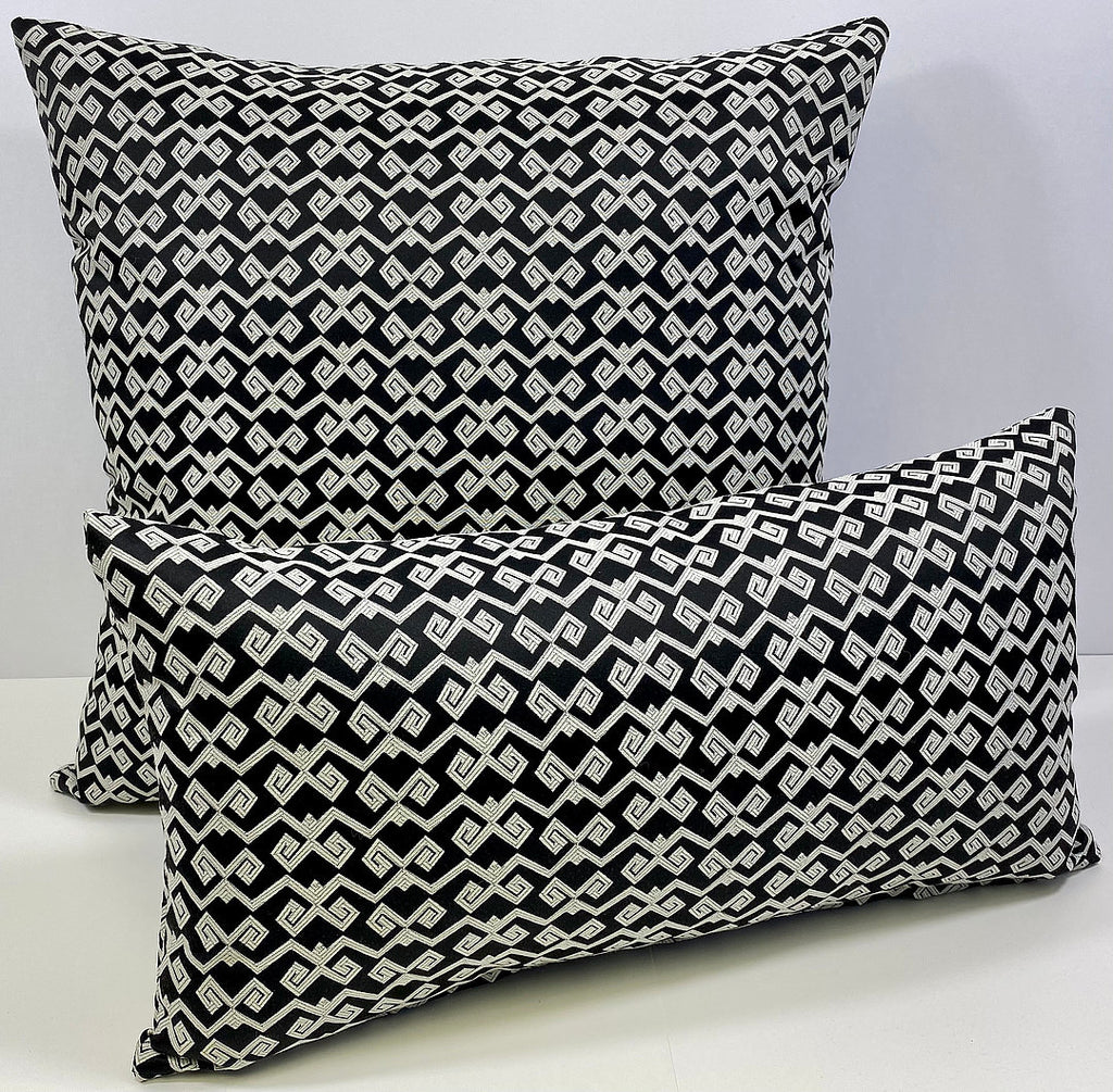 Luxury Outdoor Lumbar Pillow - 22" x 12" - Malibu - Black