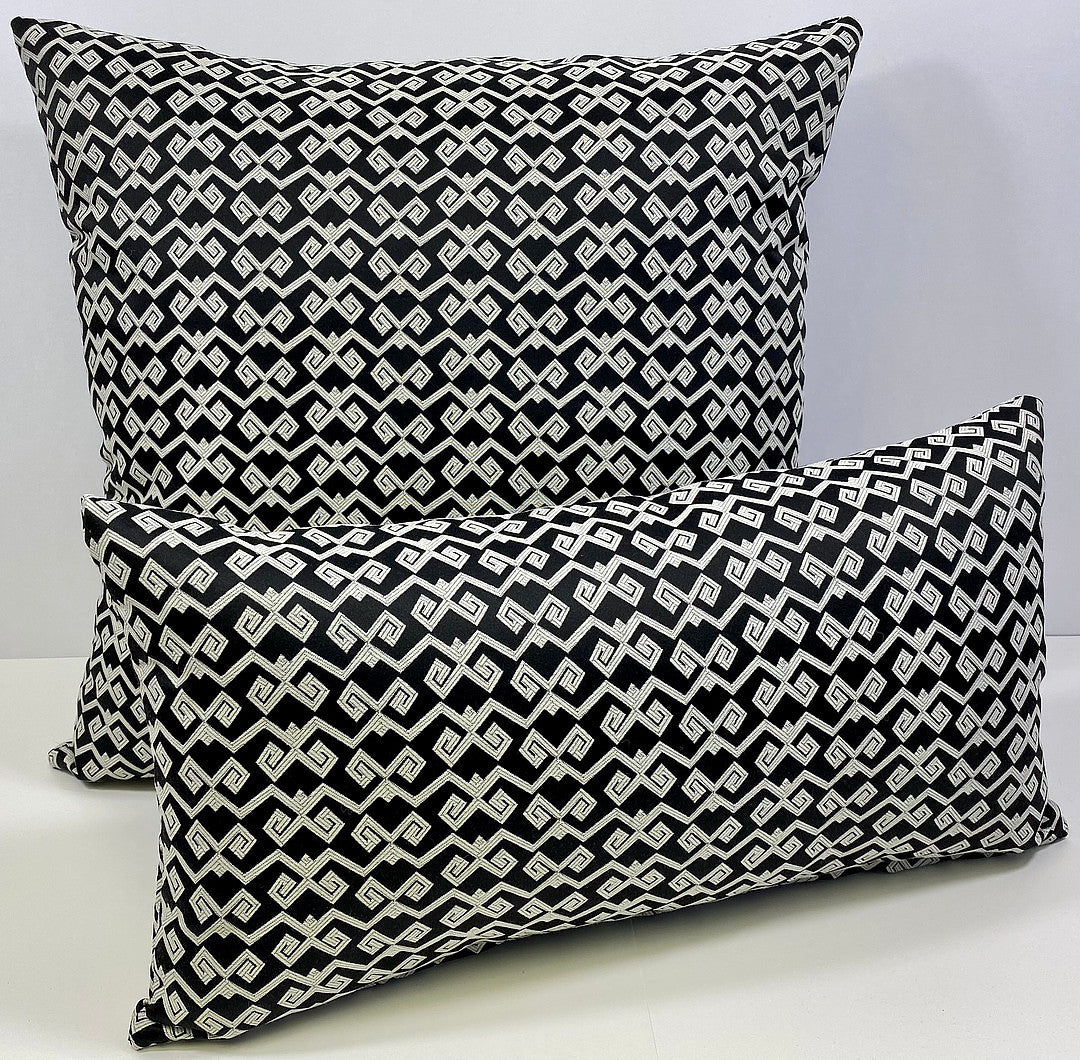 Luxury Outdoor Lumbar Pillow - 22" x 12" - Malibu - Black