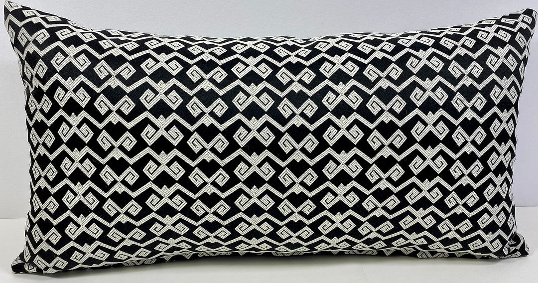 Luxury Outdoor Lumbar Pillow - 22" x 12" - Malibu - Black