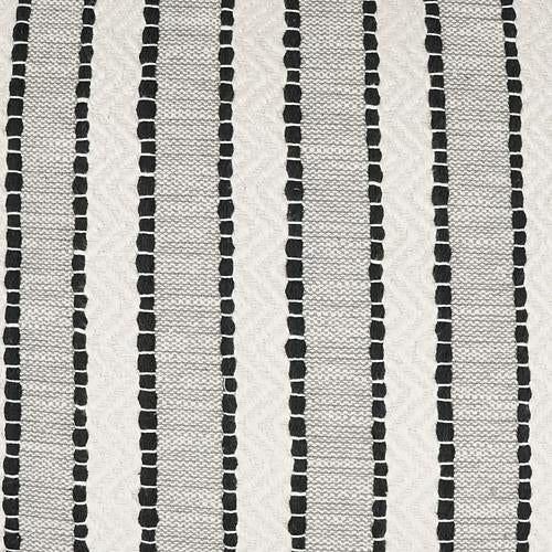 Luxury Pillow - 24" x 24" - Inca Trail-Domino; Textural weave stripe fabric of black, Ivory and  grey