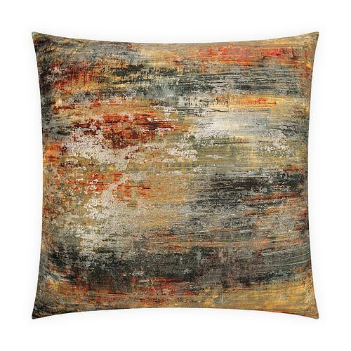 Luxury Pillow -  24" x 24" - Serston- Orange; Soft fabric in an array of warm spicy colors with a hint of champagne iridescence with a sold champagne iridescent back