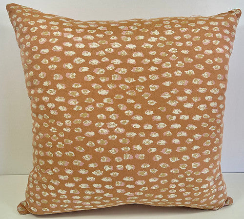 Luxury Outdoor Pillow - 22" x 22" - Pink Leopard cream