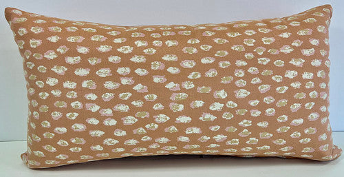 Luxury Outdoor Lumbar Pillow - 22" x 12"- Pink Leopard Sorbet