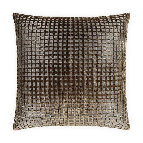 Luxury Pillow -  24" x 24" - Success-Midas; Intricate weave pattern of brown on a flat weave background that gives it a broze glow. Same on both sides