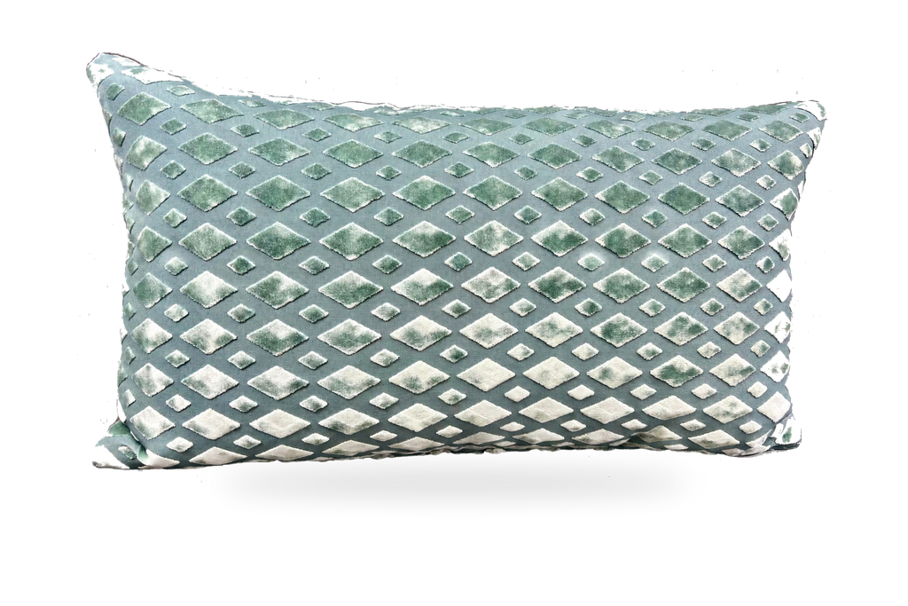 Bassey Seafoam – 24" × 14" Luxury Lumbar Pillow