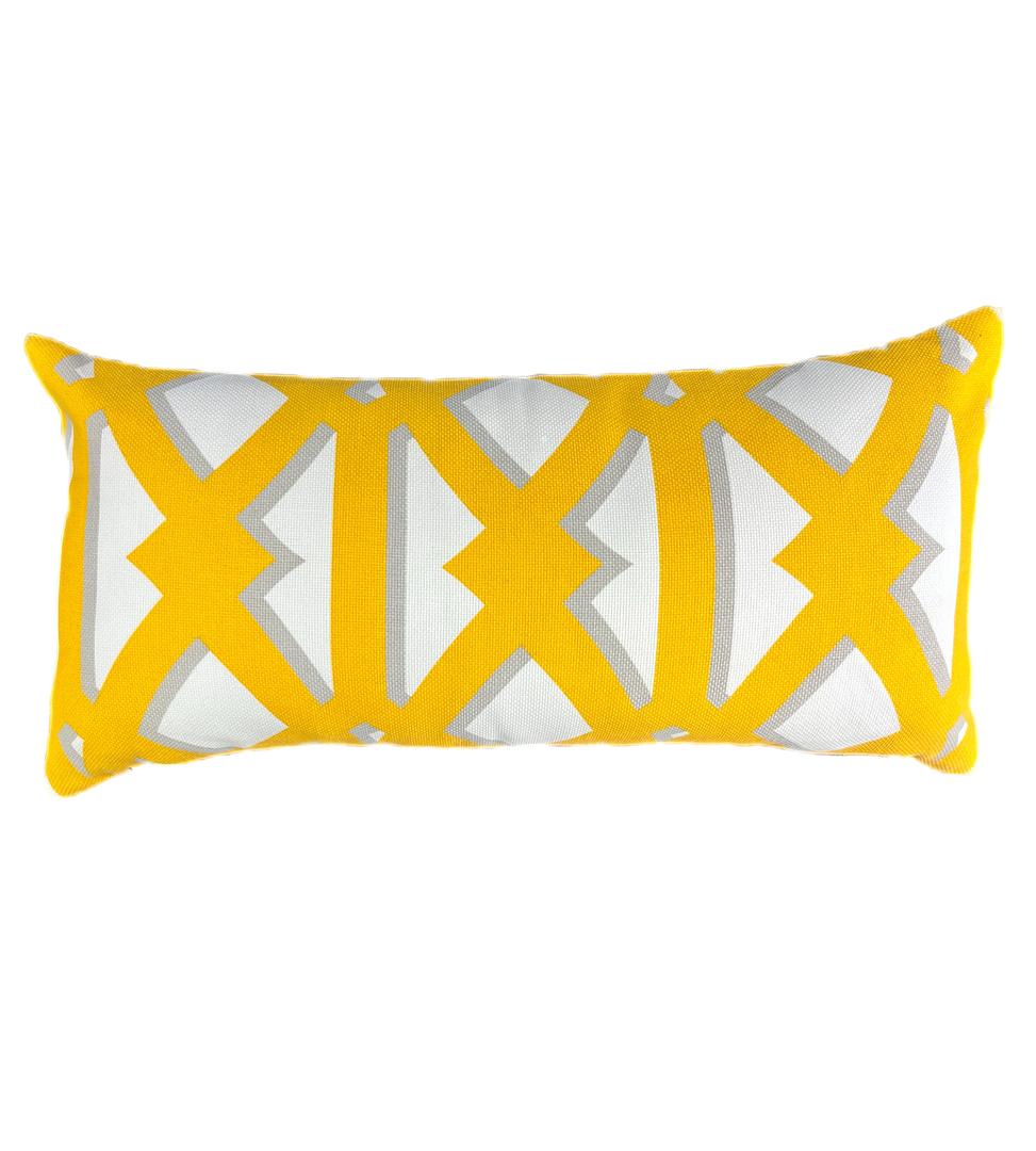 Luxury Outdoor Lumbar Pillow - 22" x 12"- Marigold Gate
