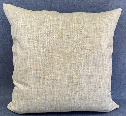 Luxury Pillow -  24" x 24" - Honey Mustard; Textured/Linen Honey color fabric with hues of ivory/beige and a solid ivory back.