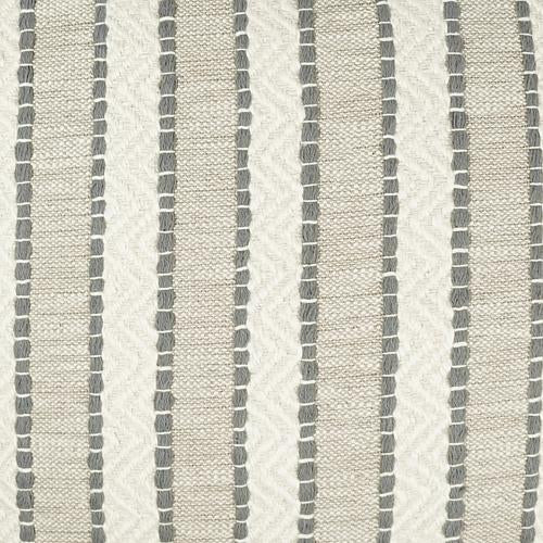 Luxury Pillow - 24" x 24" - Inca Trail-Fog; Textural weave stripe fabric of Taupe, Ivory and  tan