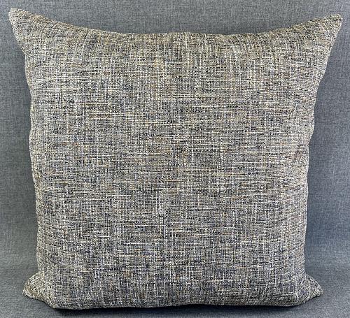 Luxury Pillow -  24" x 24" -  Harris Lumbar-Cola. Lovely woven texture of grey, tan, black and silver