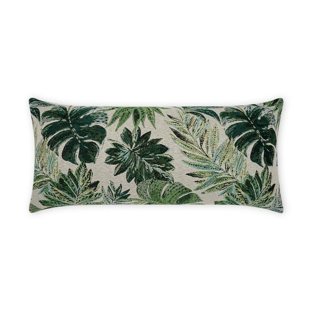 Luxury Outdoor Lumbar Pillow - 22" x 12" - Rain Forest Green