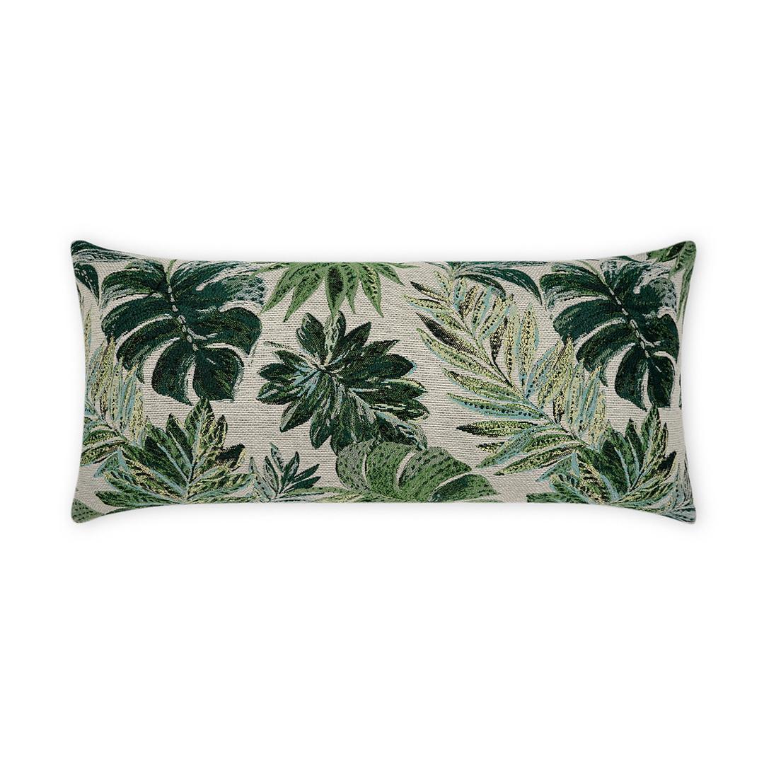 Luxury Outdoor Lumbar Pillow - 22" x 12" - Rain Forest Green