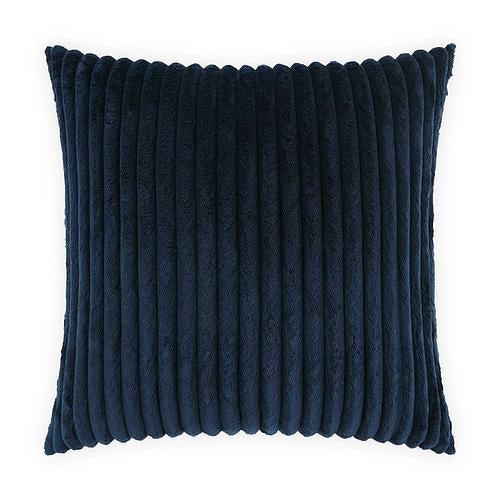 Luxury Pillow - 24” x 24” - Megga-Navy; Navy Blue wide wale soft corduroy in a vertical pattern same on both sides