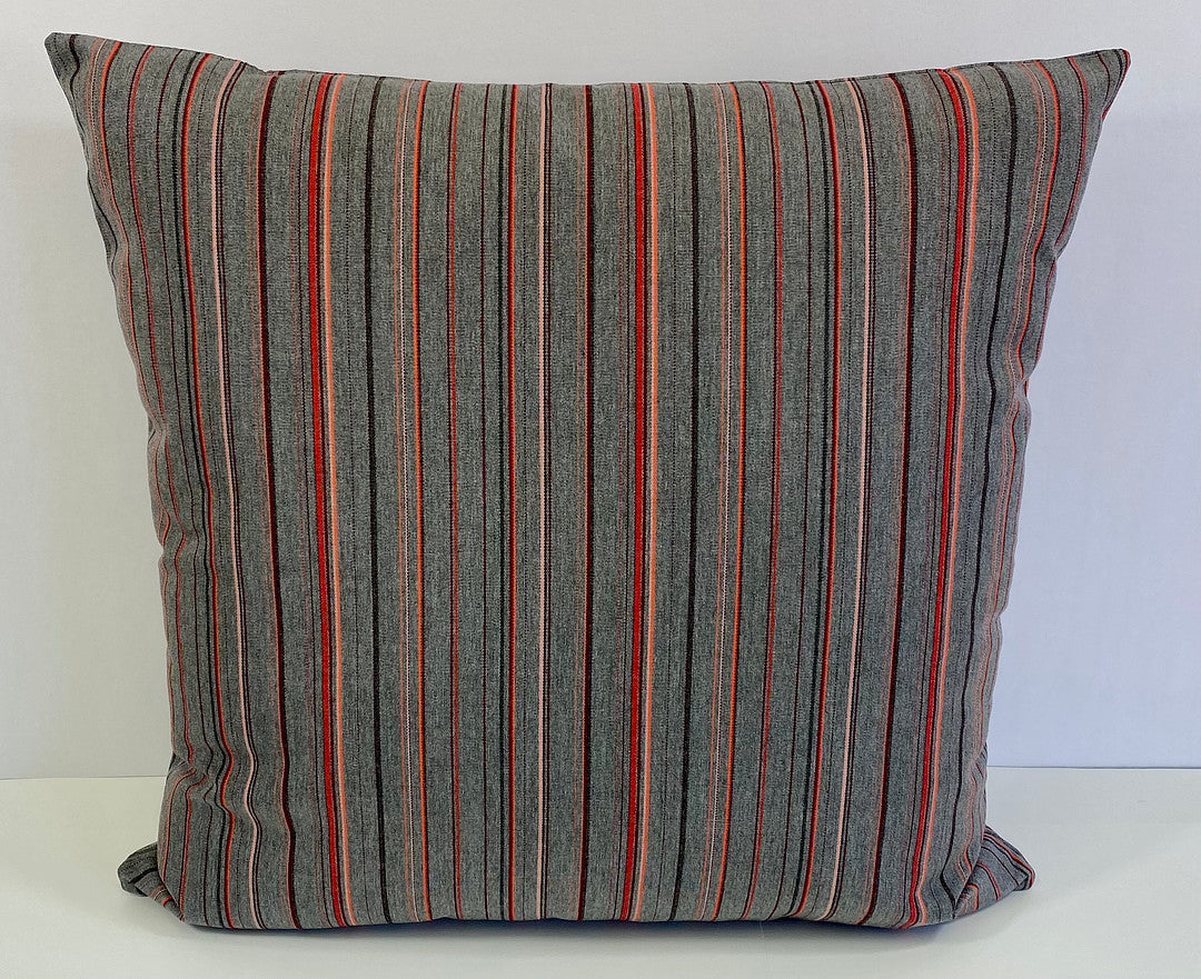 Luxury Outdoor Pillow - 22" x 22" - Flamingo Stripe