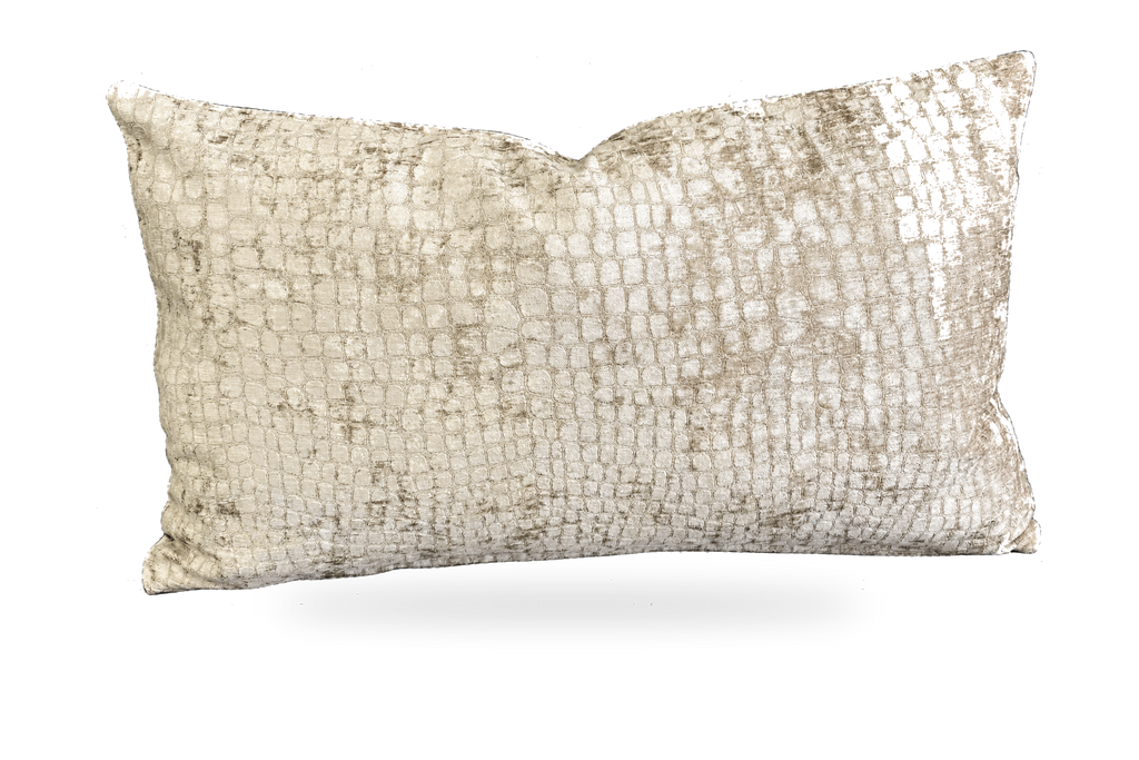Cocoa Alligator – 24" × 14" Luxury Lumbar Pillow