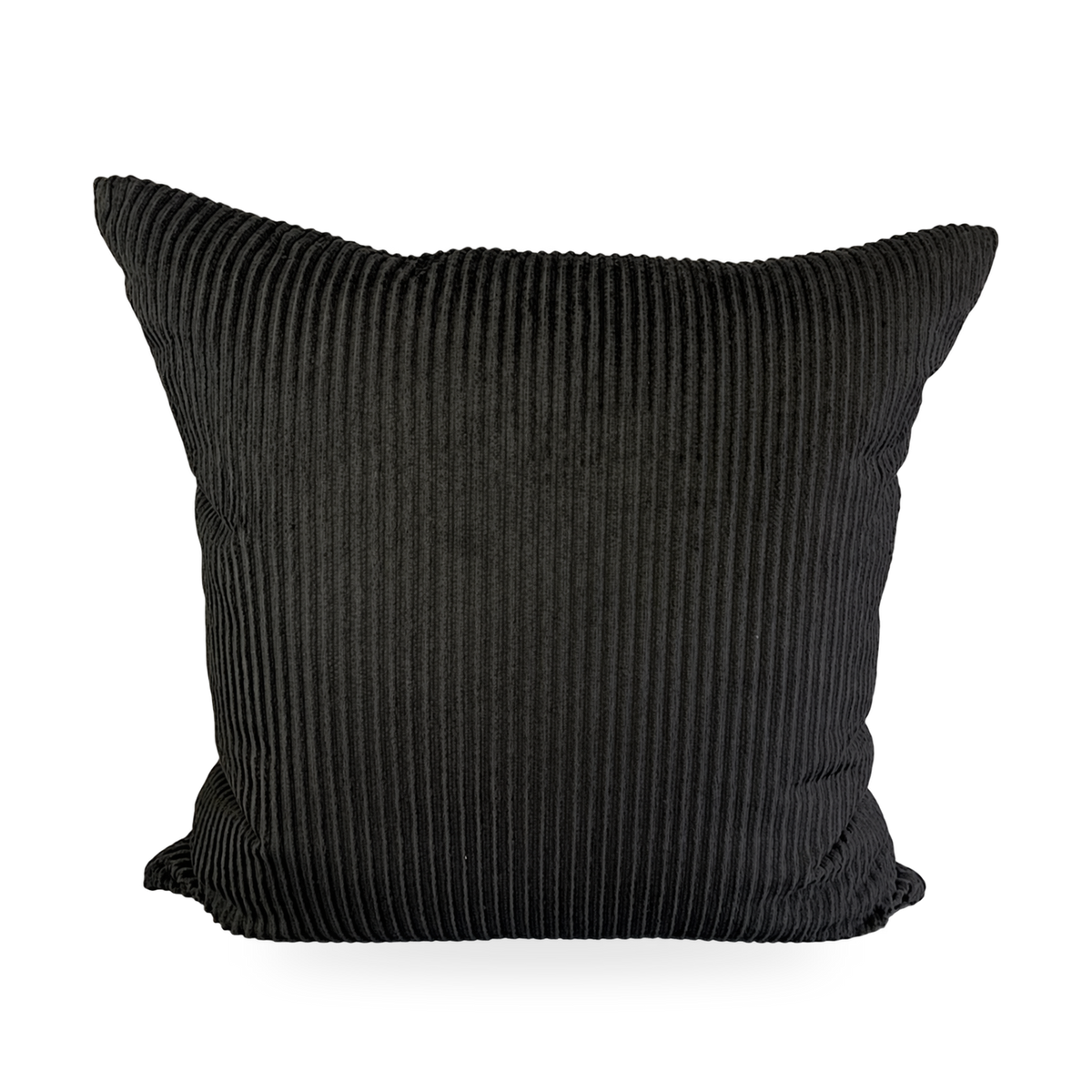 Corduroy Black – 24" × 24" Luxury Square Pillow