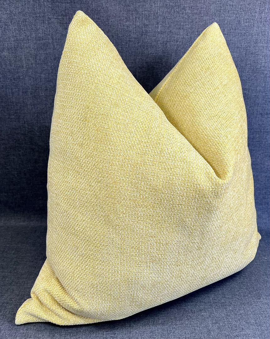 Luxury Pillow - 24” x 24” - Yellow Chenille Double Front