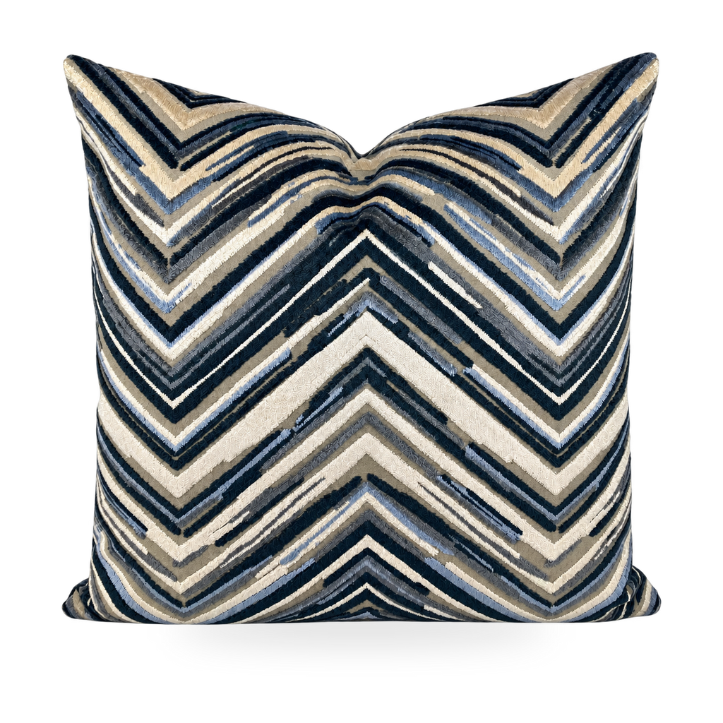 Del Mar Blue – 24" × 24" Luxury Square Pillow
