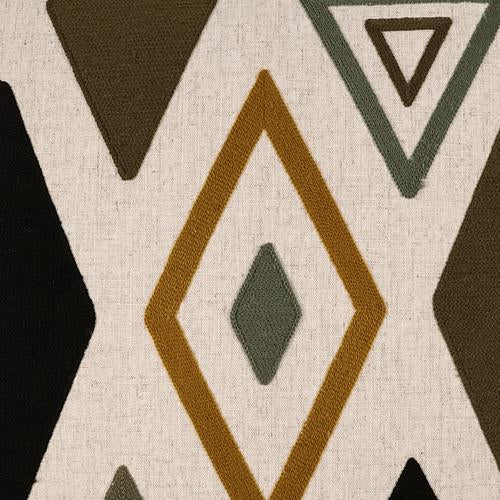 Luxury Pillow -  24" x 24" -  Wild Card- Blackstone; ivory, gold,black and green Geometric pattern