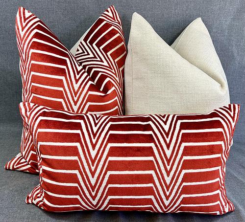Luxury Pillow -  24" x 24" - Red Radar