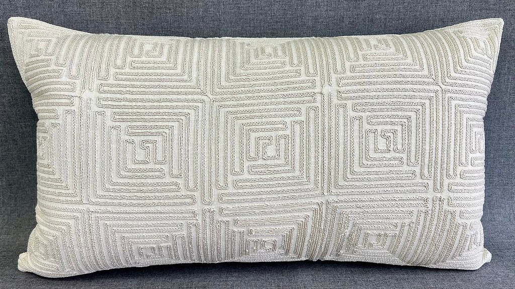 Luxury Lumbar Pillow - 24" x 14"- Sand Maze